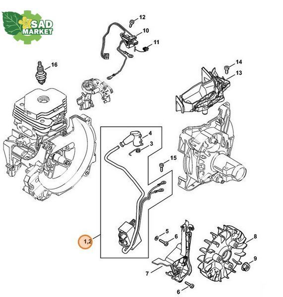 Модуль зажигания (магнето) мотокосы STIHL FS 490 41484004712 фото