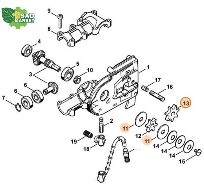 Звездочка цепная высотореза STIHL HT 101, HT 131, HT 133 00006402003 фото
