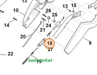 Трос зупинки двигуна газонокосарки STIHL RM 545.0 63407007504 фото