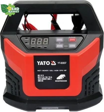 Зарядное устройство с LCD дисплеем от сети 230В YATO YT-83037 12V; 2, 6,10,15 А YT-83037 фото