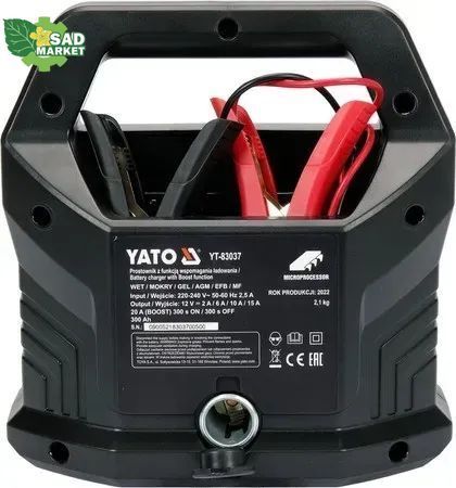 Зарядное устройство с LCD дисплеем от сети 230В YATO YT-83037 12V; 2, 6,10,15 А YT-83037 фото