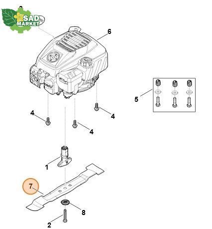 Ніж для газонокосарок STIHL RM 248.3/RMA 448.3 V SET/RMA 448.3 RV/RM 248.3 T WA417020105 фото