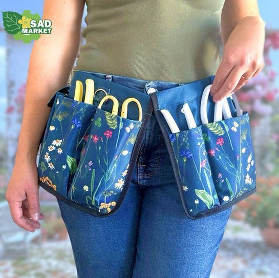 Пояс-фартук для садового инструмента на 6 карманов (FLORAL) с цветами Floral-belt фото
