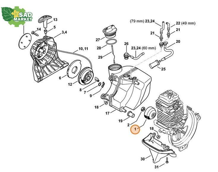 Чашка стартера бензореза STIHL TS400 42231950600 фото