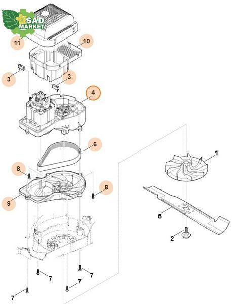 Двигатель электрический для газонокосилки STIHL RME 443 63386000203 фото