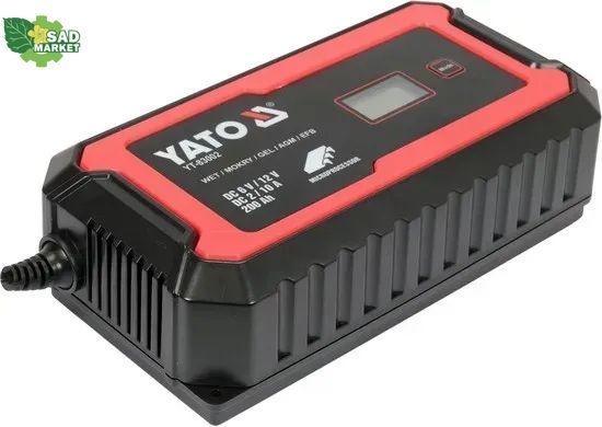 Сетевое зарядное устройство с LCD дисплеем 230В YATO YT-83002 6V-2А 12V-10А YT-83002 фото