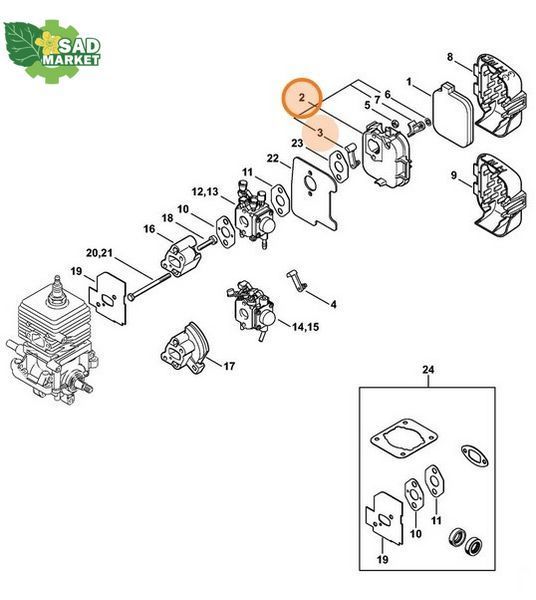 Корпус фильтра воздушного воздуходуйки STIHL BG 85 42291402801 фото