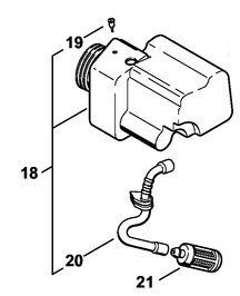 Бак топливный бензопилы STIHL MS 170, 180 11303500412 фото