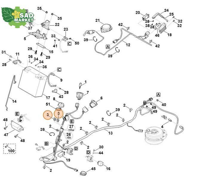 Плавкий запобіжник 10А трактора STIHL 07510315002 фото