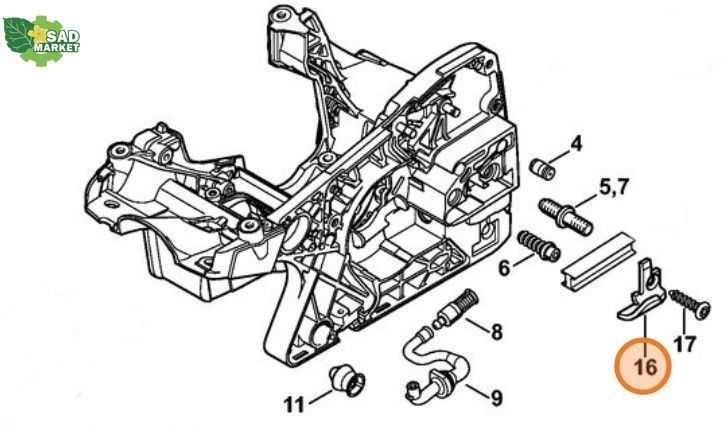 Улавливатель цепи бензопилы STIHL MS 362 00006567700 фото