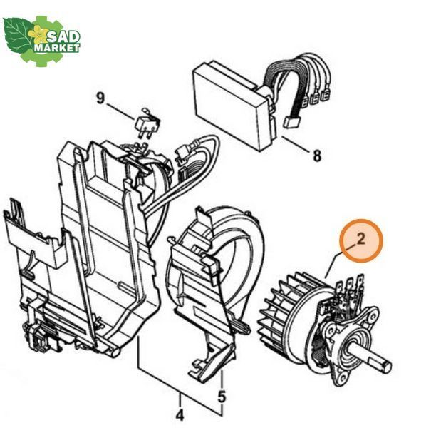 Двигатель электрический для газонокосилки STIHL\VIKING MA 339, MA 339.1, MA 443.0, MA 443.0 C 12506000200 фото