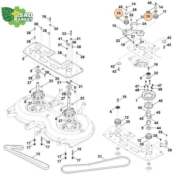 Подшипник 6202-2RS привода ножа садового трактора STIHL/VIKING 6112, 6127 95030036527 фото