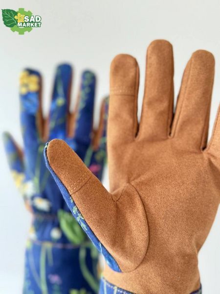 Рукавиці садові FLORAL HC з довгим рукавом, бавовна 98% + шкіра + полієстер, розмір L/10 FHC-L10 фото