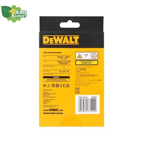 Далекомір лазерний DeWALT DWHT77100 DWHT77100 фото