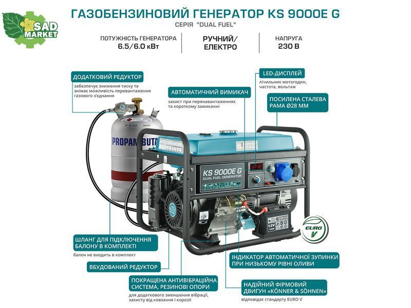Генератор бензиновий K&ouml;nner&S&ouml;hnen KS 9000E G KS 9000E G фото